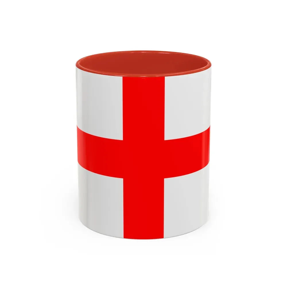 Flag of Milan Italy - Accent Coffee Mug 11oz Red - Go Mug Yourself