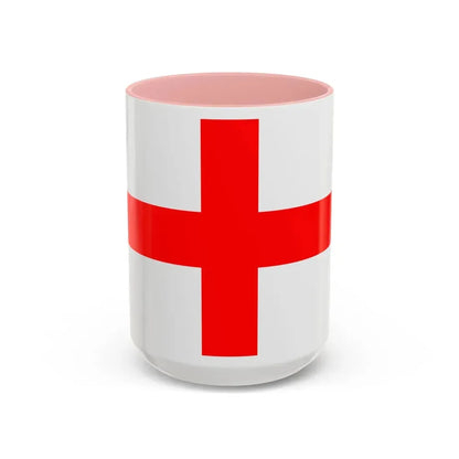 Flag of Milan Italy - Accent Coffee Mug 15oz Pink - Go Mug Yourself