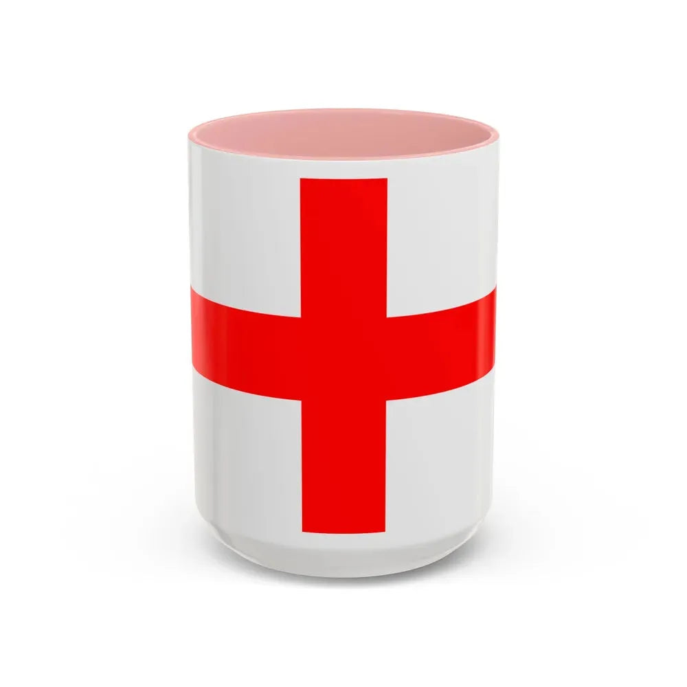 Flag of Milan Italy - Accent Coffee Mug 15oz Pink - Go Mug Yourself