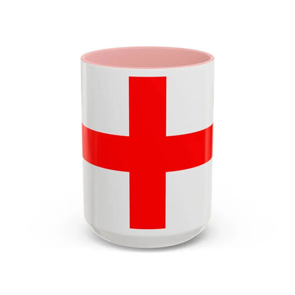 Flag of Milan Italy - Accent Coffee Mug 15oz Pink - Go Mug Yourself