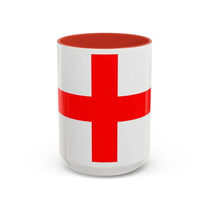 Flag of Milan Italy - Accent Coffee Mug 15oz Red - Go Mug Yourself