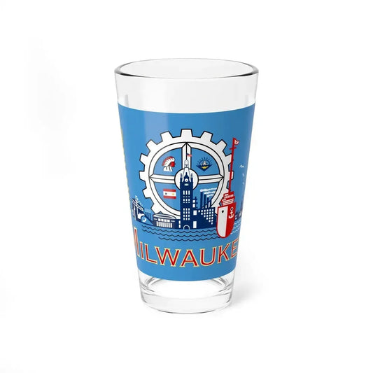 Flag of Milwaukee, Wisconsin - Pint Glass 16oz 16oz - Go Mug Yourself