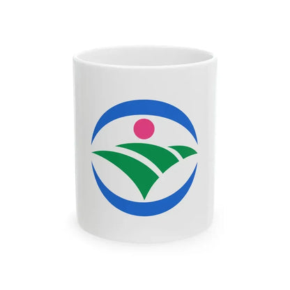Flag of Mima Tokushima no text (Japan) White Coffee Mug 11oz - Go Mug Yourself