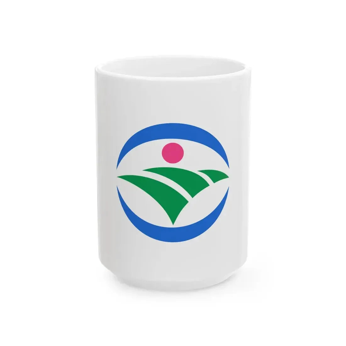 Flag of Mima Tokushima no text (Japan) White Coffee Mug 15oz - Go Mug Yourself