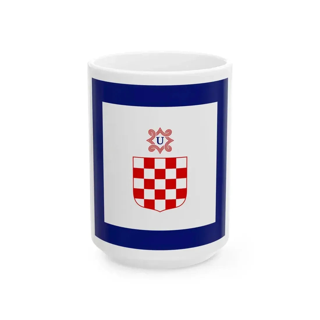Flag of Minister in Independent State of Croatia (Croatia) White Coffee Mug 15oz - Go Mug Yourself