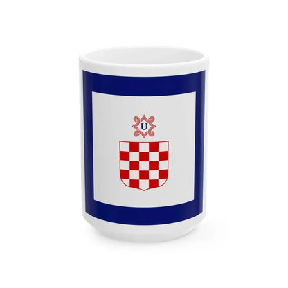 Flag of Minister in Independent State of Croatia (Croatia) White Coffee Mug 15oz - Go Mug Yourself