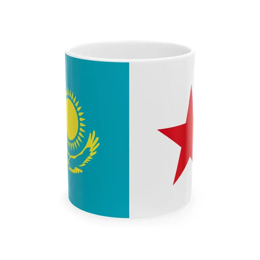 Flag of Minister of National Defense of Kazakhstan (Kazakhstan) White Coffee Mug 11oz - Go Mug Yourself