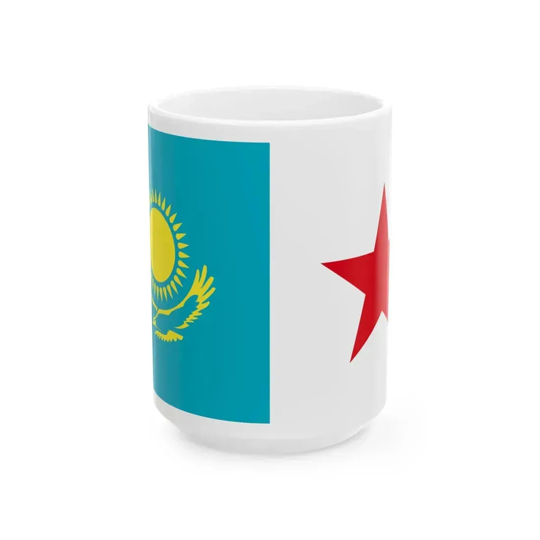 Flag of Minister of National Defense of Kazakhstan (Kazakhstan) White Coffee Mug 15oz - Go Mug Yourself