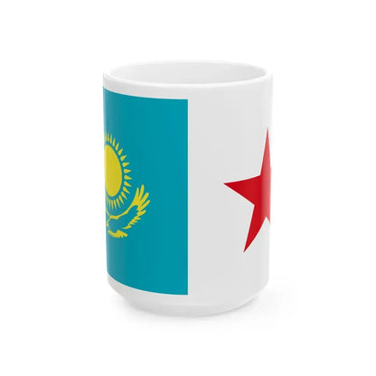 Flag of Minister of National Defense of Kazakhstan (Kazakhstan) White Coffee Mug 15oz - Go Mug Yourself