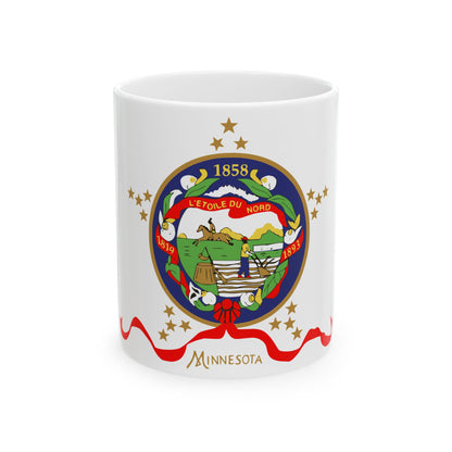 Flag of Minnesota 1893-1957 obverse 3.5 ratio (United States) White Coffee Mug-11oz-Go Mug Yourself