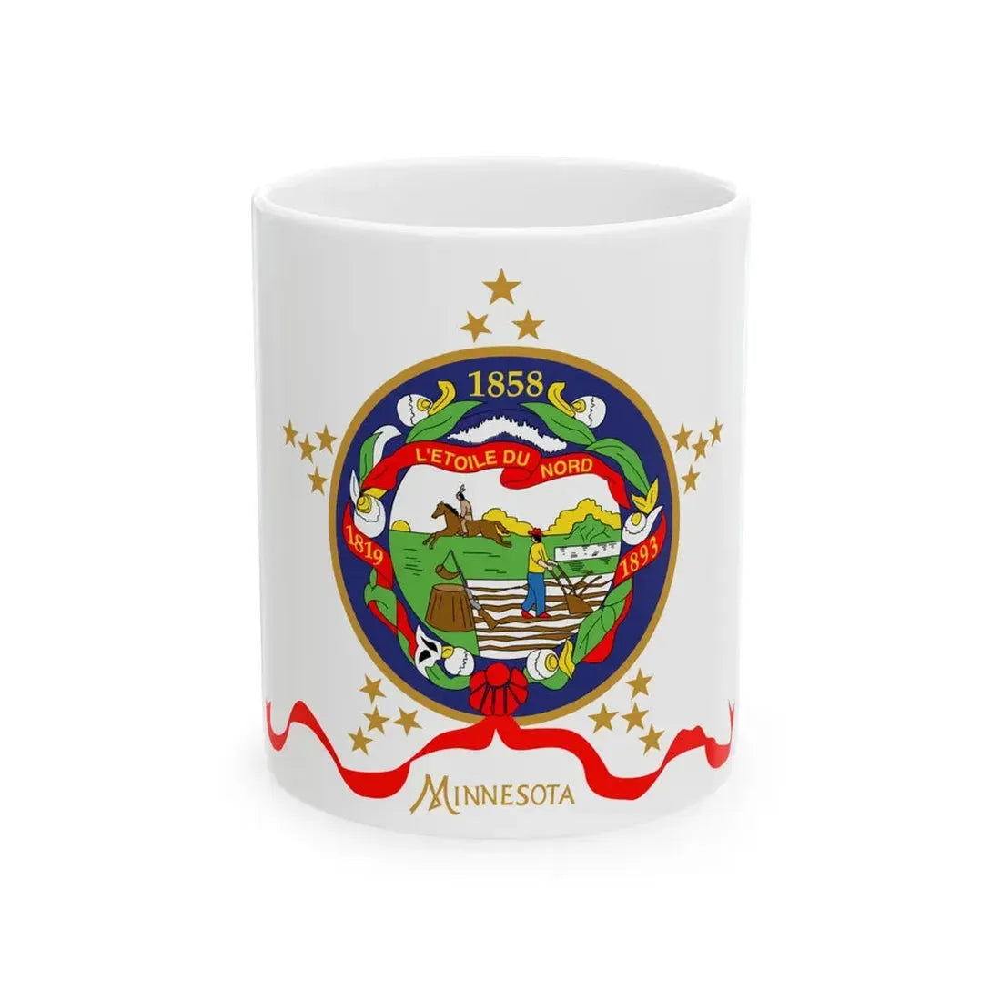 Flag of Minnesota 1893-1957 (United States) White Coffee Mug 11oz - Go Mug Yourself