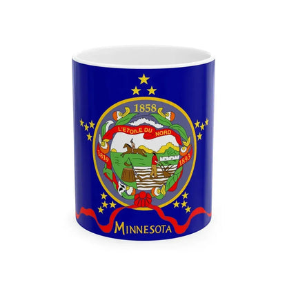 Flag of Minnesota 1893 (United States) White Coffee Mug 11oz - Go Mug Yourself