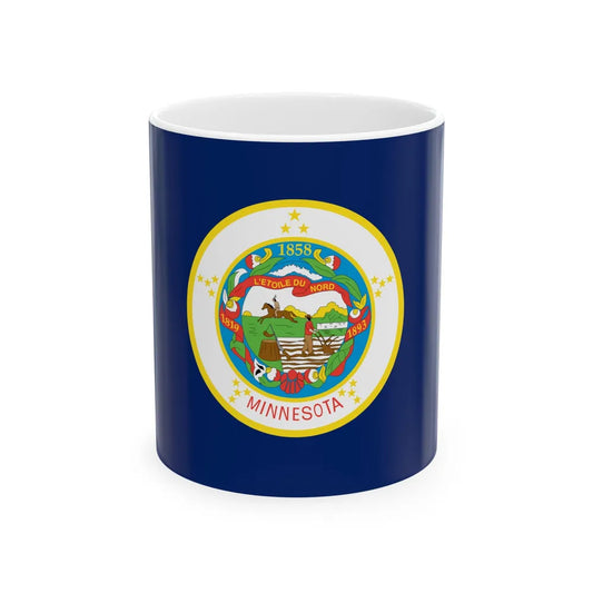 Flag of Minnesota 1957-1983 (United States) White Coffee Mug 11oz - Go Mug Yourself