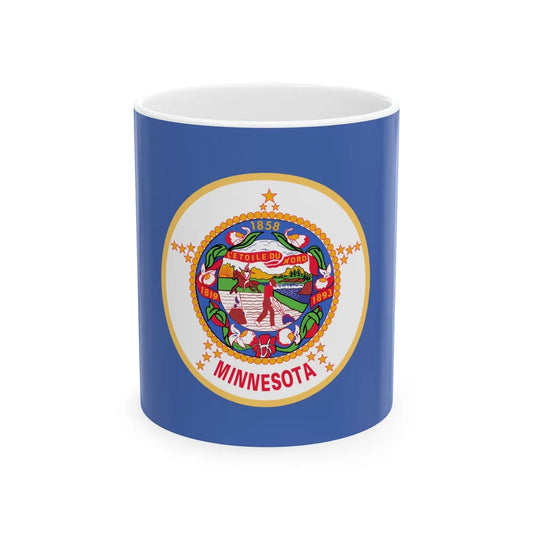 Flag of Minnesota 1983-2024 (United States) White Coffee Mug 11oz - Go Mug Yourself