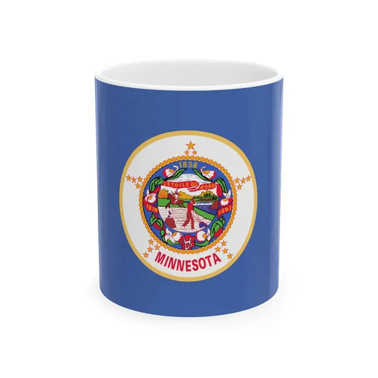 Flag of Minnesota 3-2 1983 until 2024 (United States) White Coffee Mug 11oz - Go Mug Yourself