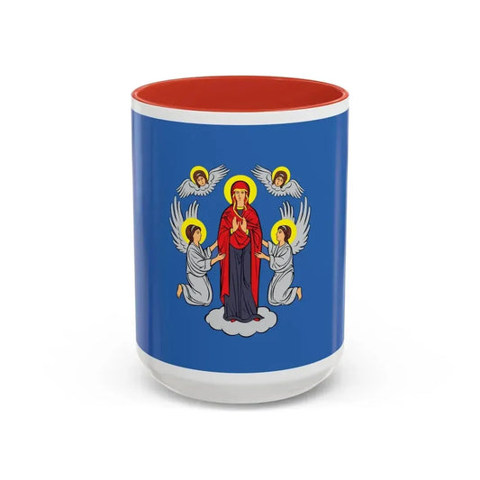 Flag of Minsk  Miensk Russia - Accent Coffee Mug 15oz Red - Go Mug Yourself