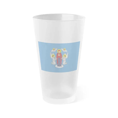 Flag of Minsk  Miensk Russia - Frosted Pint Glass 16oz 16oz Frosted - Go Mug Yourself