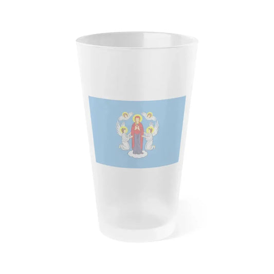 Flag of Minsk  Miensk Russia - Frosted Pint Glass 16oz 16oz Frosted - Go Mug Yourself