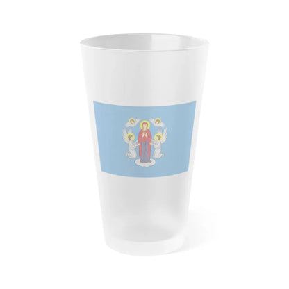 Flag of Minsk  Miensk Russia - Frosted Pint Glass 16oz 16oz Frosted - Go Mug Yourself