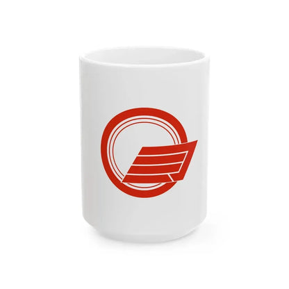 Flag of Mishima Fukushima (Japan) White Coffee Mug 15oz - Go Mug Yourself