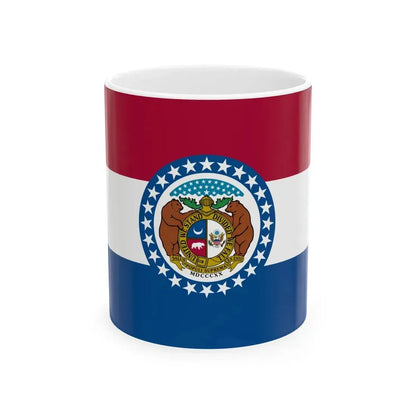 Flag of Missouri 3-2 (United States) White Coffee Mug 11oz - Go Mug Yourself