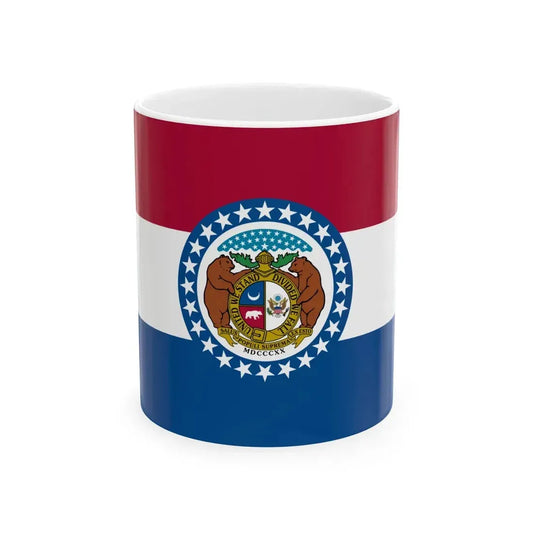 Flag of Missouri 3-2 (United States) White Coffee Mug 11oz - Go Mug Yourself