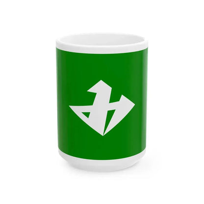 Flag of Mitake Nagano 1972-2005 (Japan) White Coffee Mug 15oz - Go Mug Yourself