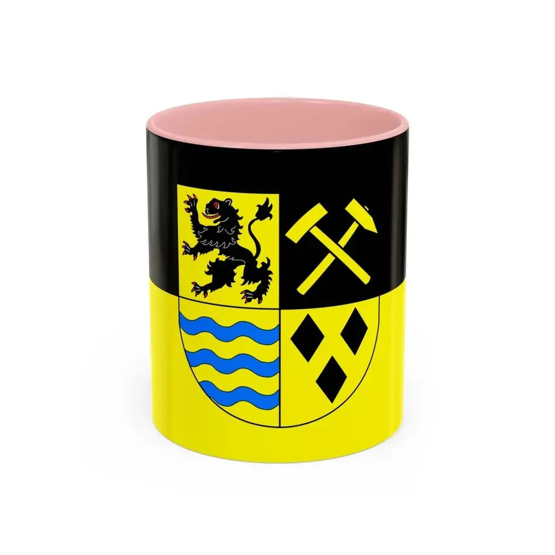 Flag of Mittelsachsen Germany - Accent Coffee Mug 11oz Pink - Go Mug Yourself