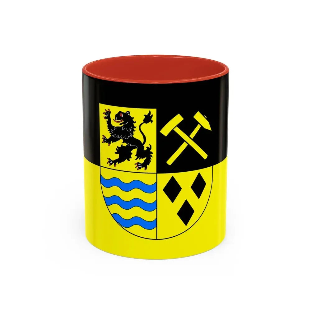 Flag of Mittelsachsen Germany - Accent Coffee Mug 11oz Red - Go Mug Yourself