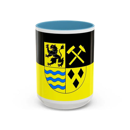 Flag of Mittelsachsen Germany - Accent Coffee Mug 15oz Light Blue - Go Mug Yourself