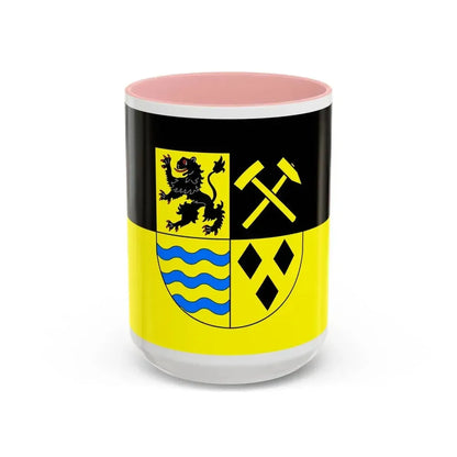 Flag of Mittelsachsen Germany - Accent Coffee Mug 15oz Pink - Go Mug Yourself