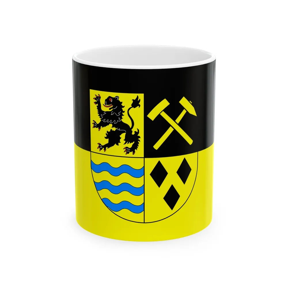 Flag of Mittelsachsen Germany - White Coffee Mug-11oz-Go Mug Yourself