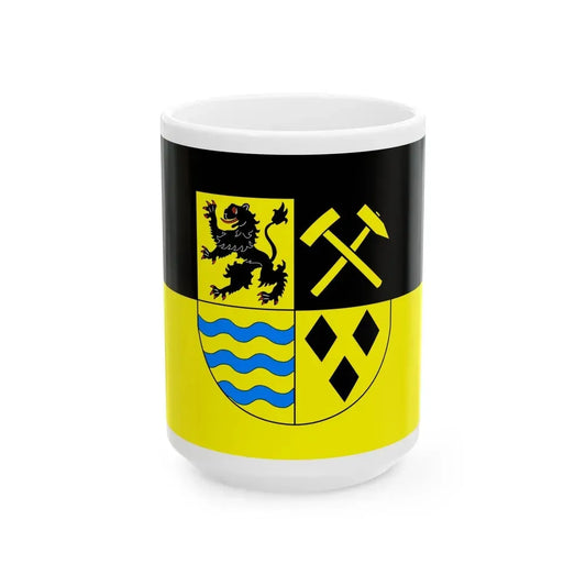Flag of Mittelsachsen Germany - White Coffee Mug 15oz - Go Mug Yourself