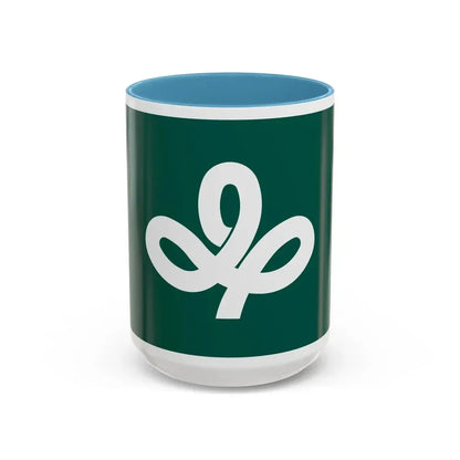 Flag of Miyagi Prefecture Japan - Accent Coffee Mug 15oz Light Blue - Go Mug Yourself