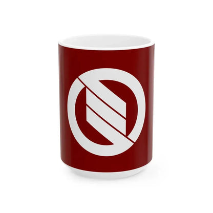 Flag of Miyamori Iwate 1955-2005 (Japan) White Coffee Mug 15oz - Go Mug Yourself
