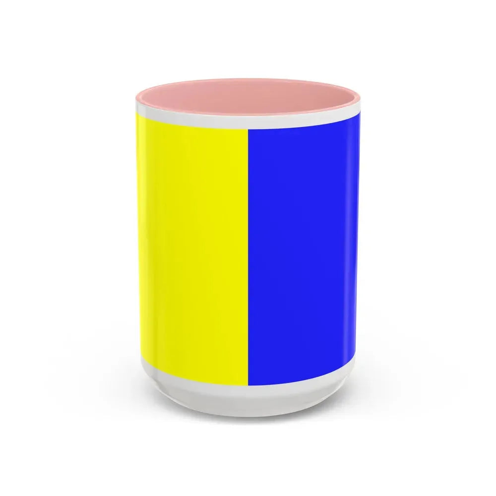 Flag of Modena Italy - Accent Coffee Mug 15oz Pink - Go Mug Yourself