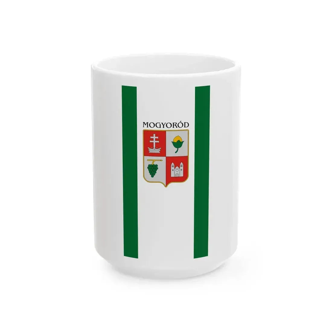 Flag of Mogyorod vertical (Hungary) White Coffee Mug 15oz - Go Mug Yourself