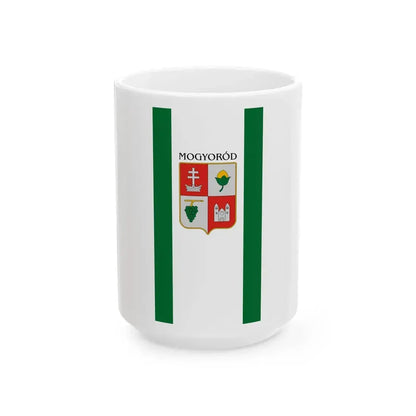 Flag of Mogyorod vertical (Hungary) White Coffee Mug 15oz - Go Mug Yourself