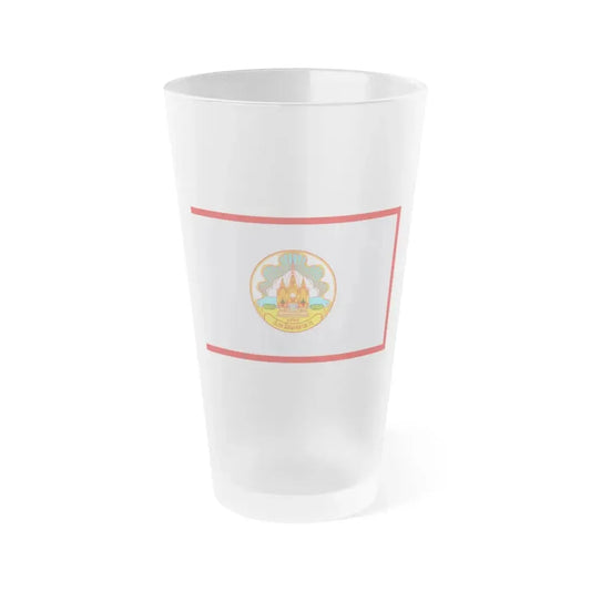 Flag of Mokdahan Province Thailand - Frosted Pint Glass 16oz 16oz Frosted - Go Mug Yourself