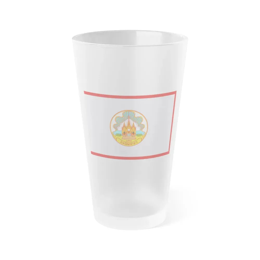 Flag of Mokdahan Province Thailand - Frosted Pint Glass 16oz 16oz Frosted - Go Mug Yourself