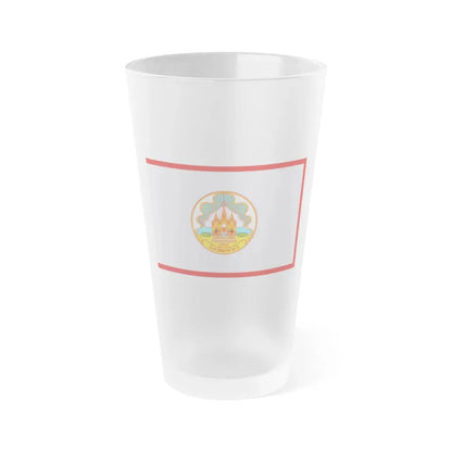 Flag of Mokdahan Province Thailand - Frosted Pint Glass 16oz 16oz Frosted - Go Mug Yourself