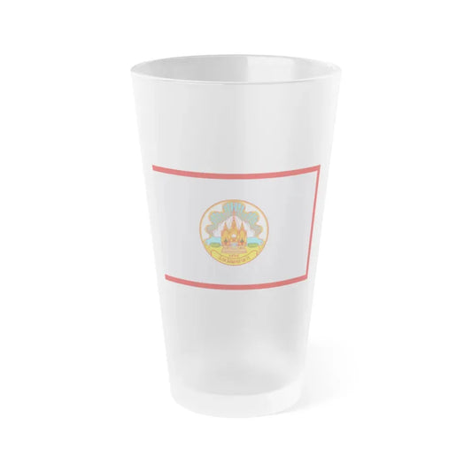 Flag of Mokdahan Province Thailand - Frosted Pint Glass 16oz 16oz Frosted - Go Mug Yourself