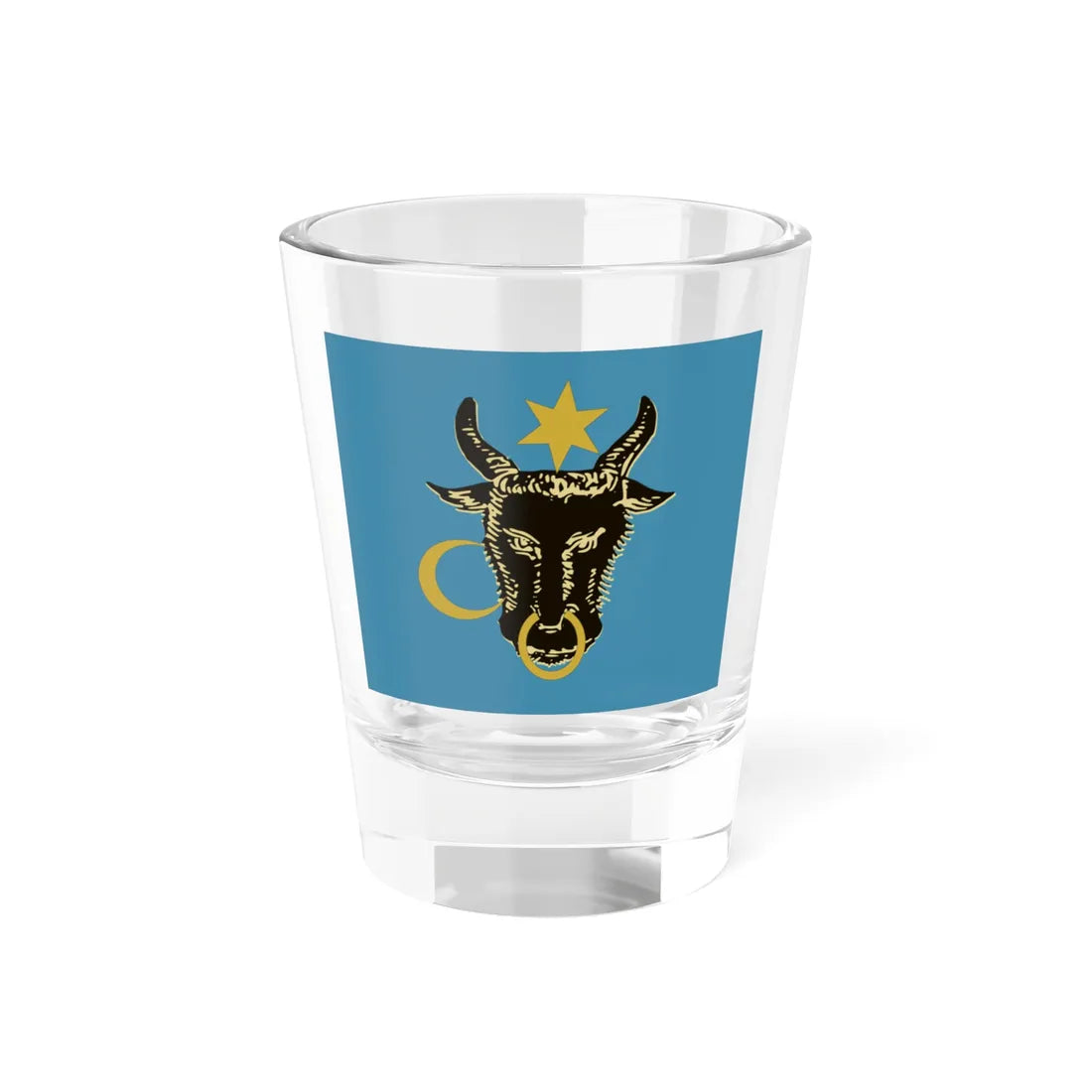 Flag of Moldavia according to Alexander Gwagnin (Moldova) (Coat of Arms) Shot Glass 1.5oz 1.5oz - Go Mug Yourself