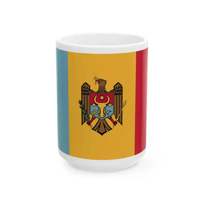 Flag of Moldova Album des pavillons Pantone approximation (Moldova) White Coffee Mug 15oz - Go Mug Yourself