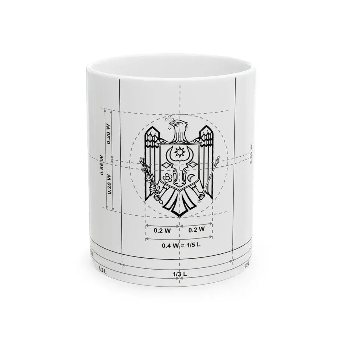 Flag of Moldova construction sheet (Moldova) White Coffee Mug 11oz - Go Mug Yourself