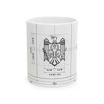 Flag of Moldova construction sheet (Moldova) White Coffee Mug 11oz - Go Mug Yourself