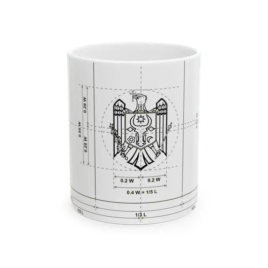 Flag of Moldova construction sheet (Moldova) White Coffee Mug 11oz - Go Mug Yourself