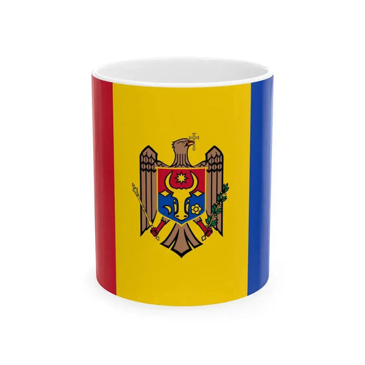 Flag of Moldova reverse (Moldova) White Coffee Mug 11oz - Go Mug Yourself