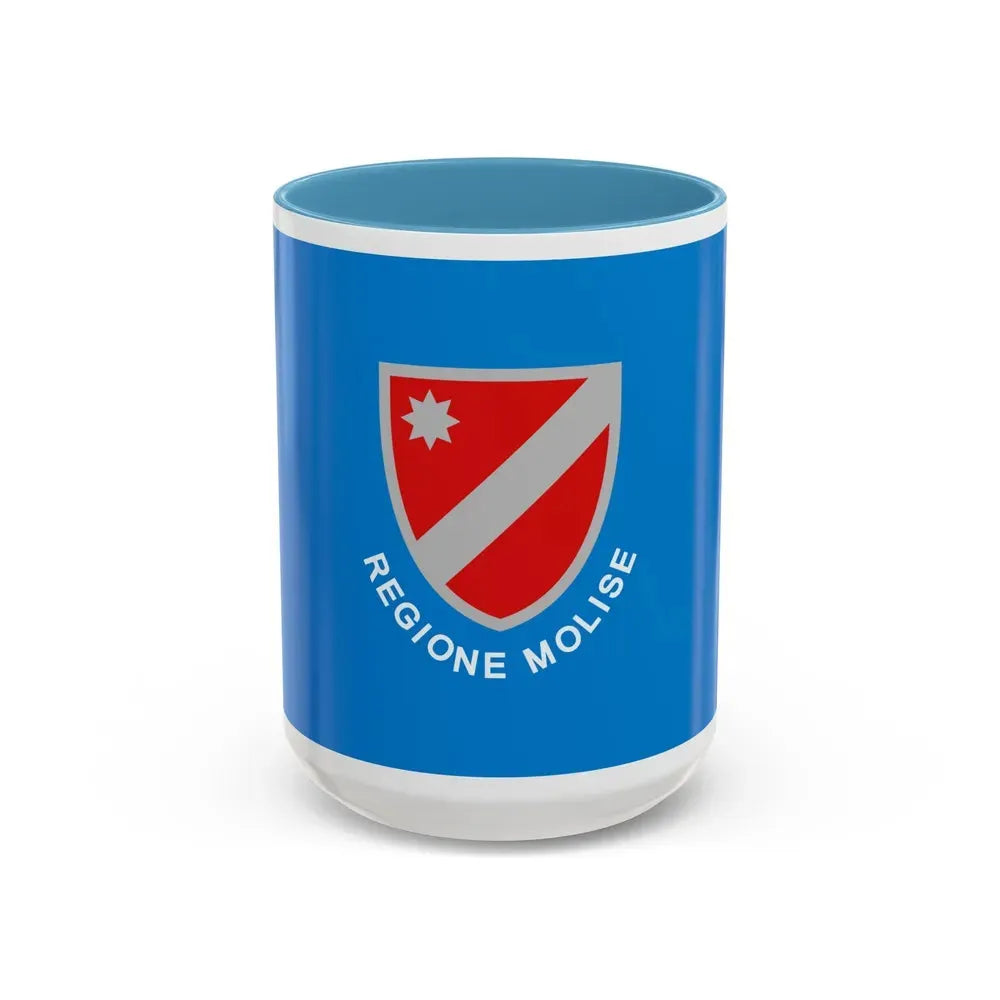 Flag of Molise Italy - Accent Coffee Mug 15oz Light Blue - Go Mug Yourself