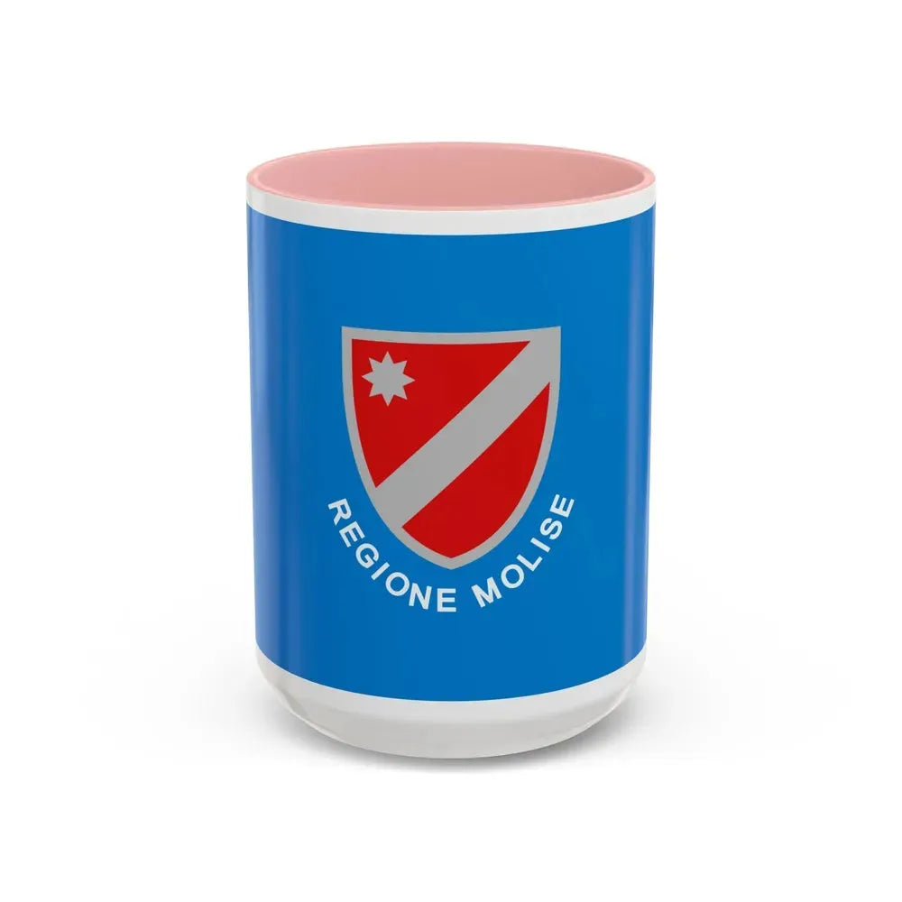 Flag of Molise Italy - Accent Coffee Mug 15oz Pink - Go Mug Yourself